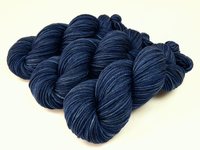 Hand Dyed Yarn, Worsted Weight Superwash Merino Wool - Ink Tonal - Dark Blue Indie Dyed Yarn, Navy Semi Solid Knitting Yarn