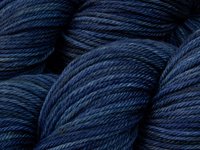 Hand Dyed Yarn, Worsted Weight Superwash Merino Wool - Ink Tonal - Dark Blue Indie Dyed Yarn, Navy Semi Solid Knitting Yarn