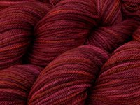Hand Dyed Yarn, Worsted Weight 100% Superwash Merino Wool - Merlot Multi - Indie Dyed Deep Red Knitting Yarn, Burgundy Wine Handdyed Yarn