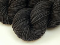 Hand Dyed Yarn, Worsted Weight 100% Superwash Merino Wool - Near Black - Dark Charcoal Tonal Indie Dyer Knitting Yarn,  Semi Solid Crochet Yarn