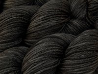 Hand Dyed Yarn, Worsted Weight 100% Superwash Merino Wool - Near Black - Dark Charcoal Tonal Indie Dyer Knitting Yarn,  Semi Solid Crochet Yarn