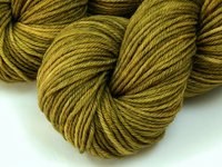 Hand Dyed Yarn, Worsted Weight Superwash Merino Wool - Olive Oil Tonal - Indie Dyer Knitting Yarn, Soft Washable Greenish Gold Crochet Yarn