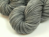 Hand Dyed Yarn, Worsted Weight Superwash Merino Wool - Pewter - Semi Solid Gray Knitting Yarn, Soft Indie Dyed Tonal Grey Pure Wool Yarn