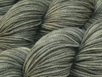 Hand Dyed Yarn, Worsted Weight Superwash Merino Wool - Pewter - Semi Solid Gray Knitting Yarn, Soft Indie Dyed Tonal Grey Pure Wool Yarn