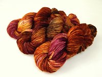 Worsted Weight Hand Dyed Yarn - 100% Superwash Merino Wool - Autumn Potluck - Indie Dyer Knitting Crochet Yarn, Rust Gold Brown Fall Colors 
