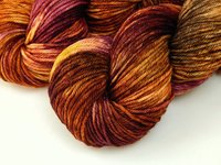 Worsted Weight Hand Dyed Yarn - 100% Superwash Merino Wool - Autumn Potluck - Indie Dyer Knitting Crochet Yarn, Rust Gold Brown Fall Colors 