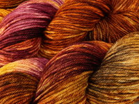 Worsted Weight Hand Dyed Yarn - 100% Superwash Merino Wool - Autumn Potluck - Indie Dyer Knitting Crochet Yarn, Rust Gold Brown Fall Colors 