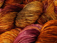 Worsted Weight Hand Dyed Yarn - 100% Superwash Merino Wool - Autumn Potluck - Indie Dyer Knitting Crochet Yarn, Rust Gold Brown Fall Colors 
