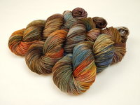 Worsted Weight Hand Dyed Yarn, 100% Superwash Merino Wool - Potluck Blues & Browns - Indie Dyer OOAK Crochet Knitting Yarn, Earthy Slate Rust Plum