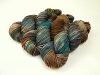 Worsted Weight Hand Dyed Yarn, 100% Superwash Merino Wool - Potluck Blues & Browns - Indie Dyer OOAK Crochet Knitting Yarn, Earthy Slate Rust Aqua