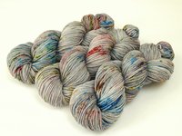 Hand Dyed Yarn, Worsted Weight Superwash Merino Wool - Potluck Graffiti - Indie Dyer Gray Grey Speckled Knitting Yarn, Knit Crochet Supplies