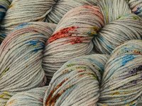 Hand Dyed Yarn, Worsted Weight Superwash Merino Wool - Potluck Graffiti - Indie Dyer Gray Grey Speckled Knitting Yarn, Knit Crochet Supplies