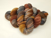 Worsted Weight Hand Dyed Yarn, 100% Superwash Merino Wool - Potluck Greys & Browns - Indie Dyer OOAK Crochet Knitting Yarn, Earthtones Gray Khaki