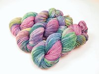 Hand Dyed Yarn, Worsted Weight 100% Superwash Merino Wool - Potluck Pastels - Indie Dyer OOAK Knitting Crochet Yarn, Blue Green Purple Pink 