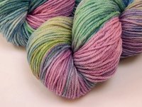 Hand Dyed Yarn, Worsted Weight 100% Superwash Merino Wool - Potluck Pastels - Indie Dyer OOAK Knitting Crochet Yarn, Blue Green Purple Pink 