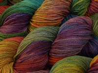 Worsted Weight Hand Dyed Yarn, 100% Superwash Merino Wool - Potluck Rainbow - Indie Dyer OOAK Knitting Crochet Yarn, Earthy Vibrant Colors