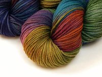 Worsted Weight Hand Dyed Yarn, 100% Superwash Merino Wool - Potluck Rainbow - Indie Dyer OOAK Knitting Crochet Yarn, Earthy Vibrant Colors
