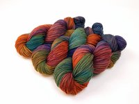 Worsted Weight Hand Dyed Yarn, 100% Superwash Merino Wool - Potluck Rainbow - Indie Dyer OOAK Knitting Crochet Yarn, Earthy Vibrant Colors