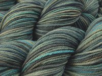 Hand Dyed Yarn, Worsted Weight Superwash Merino Wool - Storm Clouds - Blue Grey Gray Indie Dyer Knitting Yarn, DIY Crochet Craft Supply