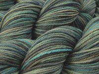 Hand Dyed Yarn, Worsted Weight Superwash Merino Wool - Storm Clouds - Blue Grey Gray Indie Dyer Knitting Yarn, DIY Crochet Craft Supply