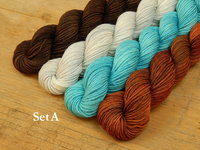Mini Skein Kit for Snow Matter What Gnome MKAL - Mr. Gnightley - Hand Dyed Yarn, Fingering Sock Weight 4 Ply Superwash Merino Wool, Sock Yarn Set