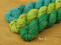 Mini Skein Kits for 2025 Year of Gnomes - Sets of 3 Hand Dyed Yarn Minis, Fingering Sock Weight Superwash Merino Wool