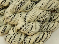 Sock Yarn Mini Skeins, Fingering Weight Superwash Merino Wool & Nylon - ZEBRA UNDYED - Off White Knitting Yarn with Black Stripes