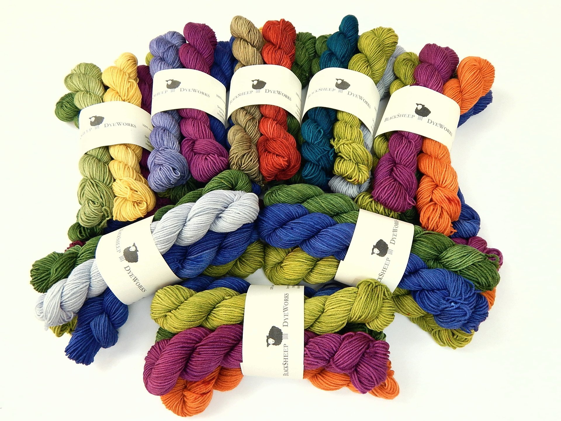 REDUCED Hand Dyed Yarn Mini Skeins SECONDS SALE, Mystery Bundles of Sock Fingering Weight Superwash Merino Wool, Indie Dyer Knitting Yarn Sets