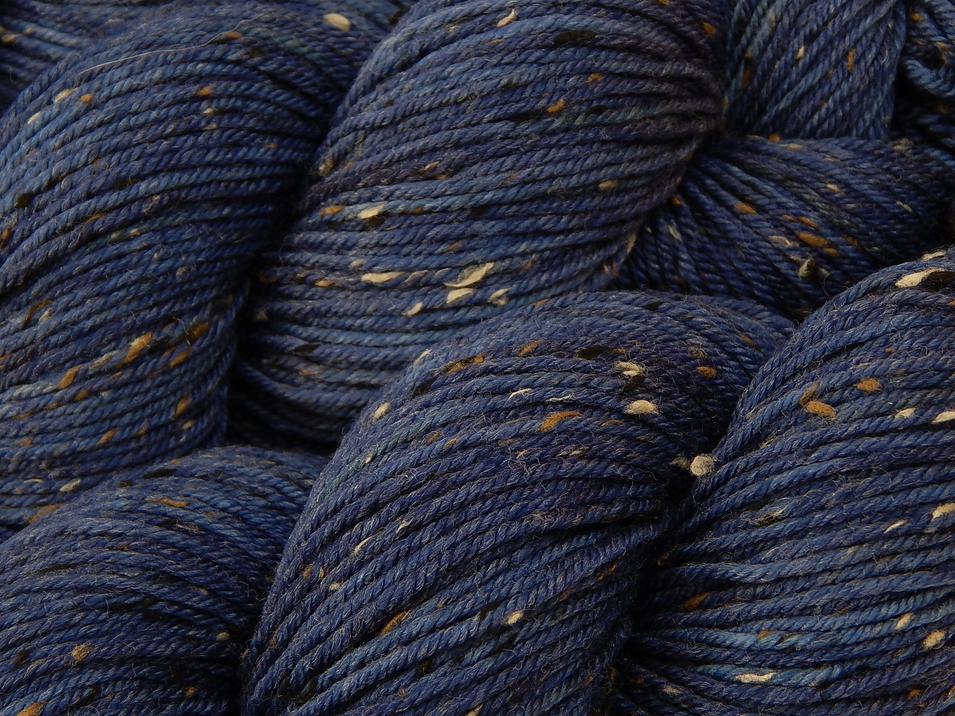 New Base Yarn! Hand Dyed Yarn, DK Weight Tweed Superwash Merino Wool - Ink Tonal - Indie Dyer Yarn, Navy Blue Knitting Yarn with Tweedy Flecks