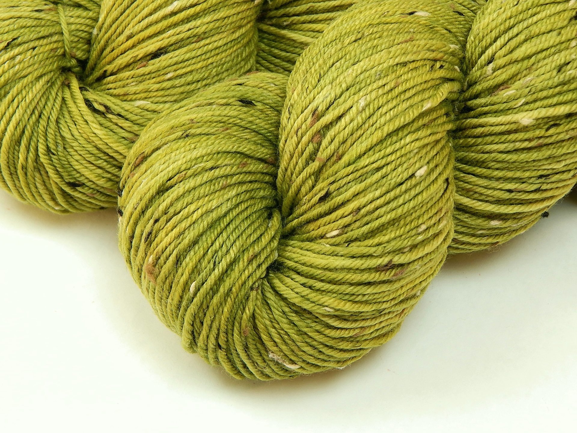 New Base Yarn! Hand Dyed Yarn, DK Weight Tweed Superwash Merino Wool - Lettuce Tonal - Indie Dyer Yarn, Bright Yellow Green Knitting Yarn