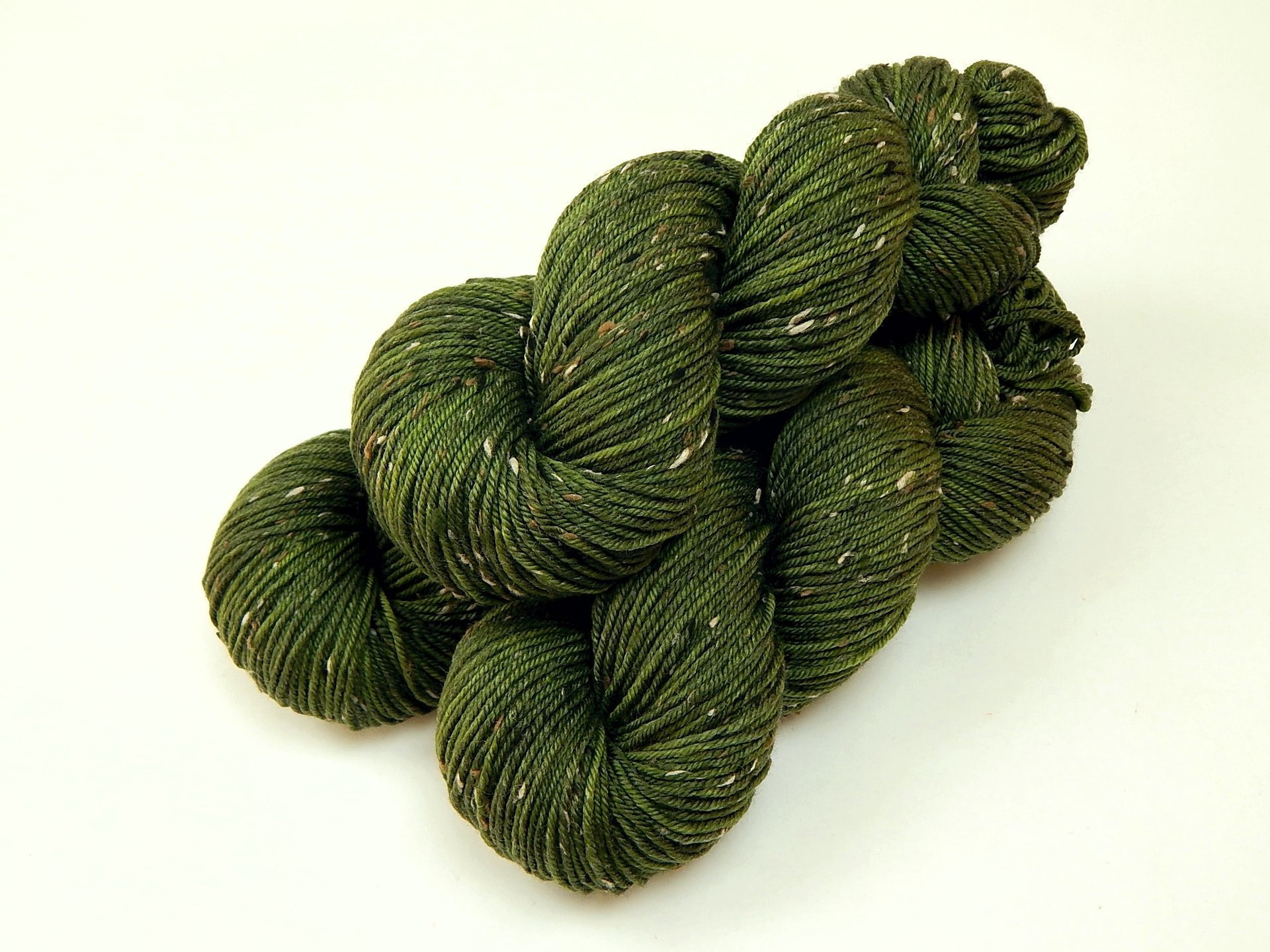 New Base Yarn! Hand Dyed Yarn, DK Weight Tweed Superwash Merino Wool - Moss Tonal - Indie Dyer Yarn, Olive Green Knitting Yarn