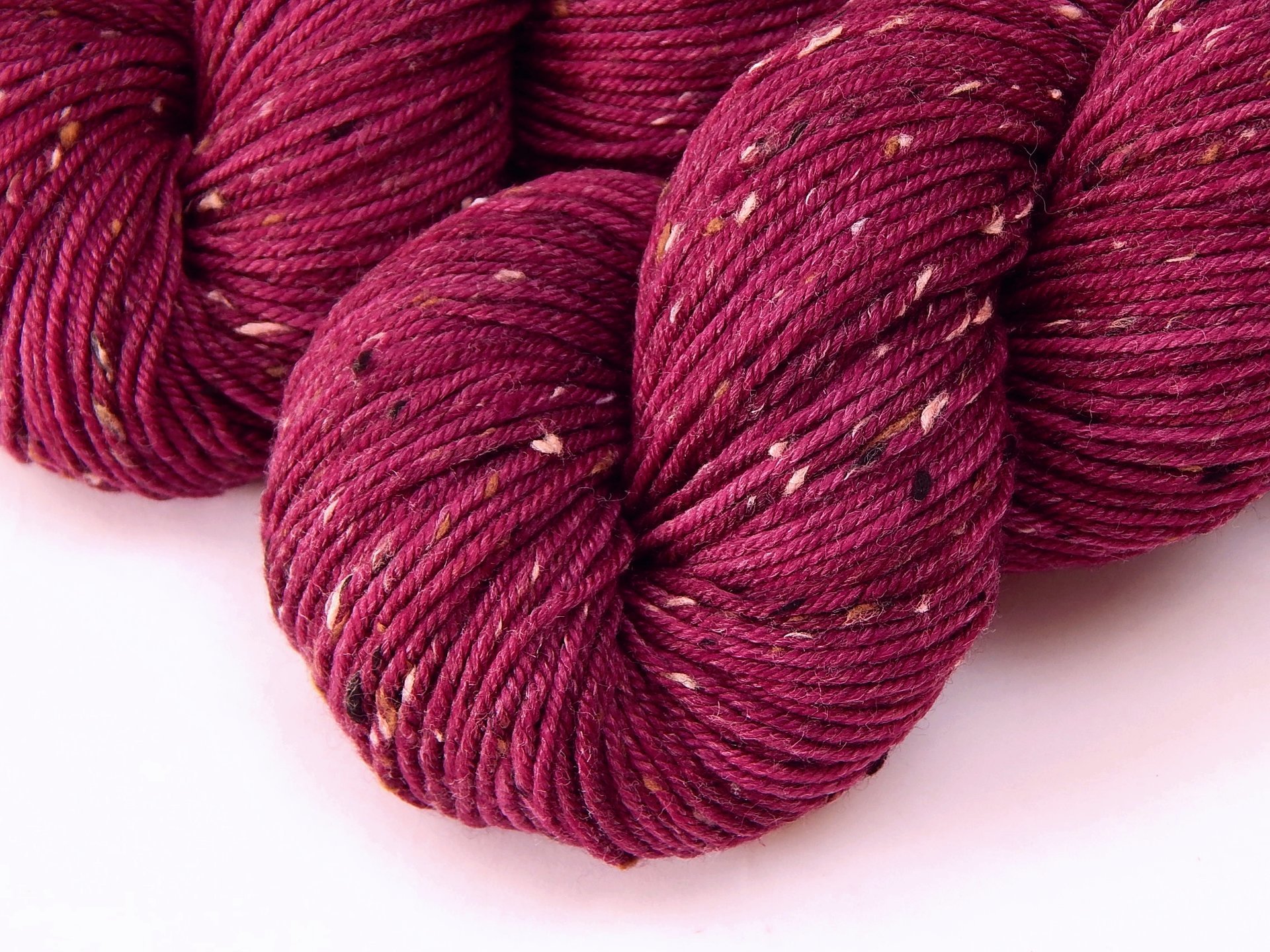 New Base Yarn! Hand Dyed Yarn, DK Weight Tweed Superwash Merino Wool - Plumberry - Indie Dyer Yarn, Deep Berry Red Knitting Yarn