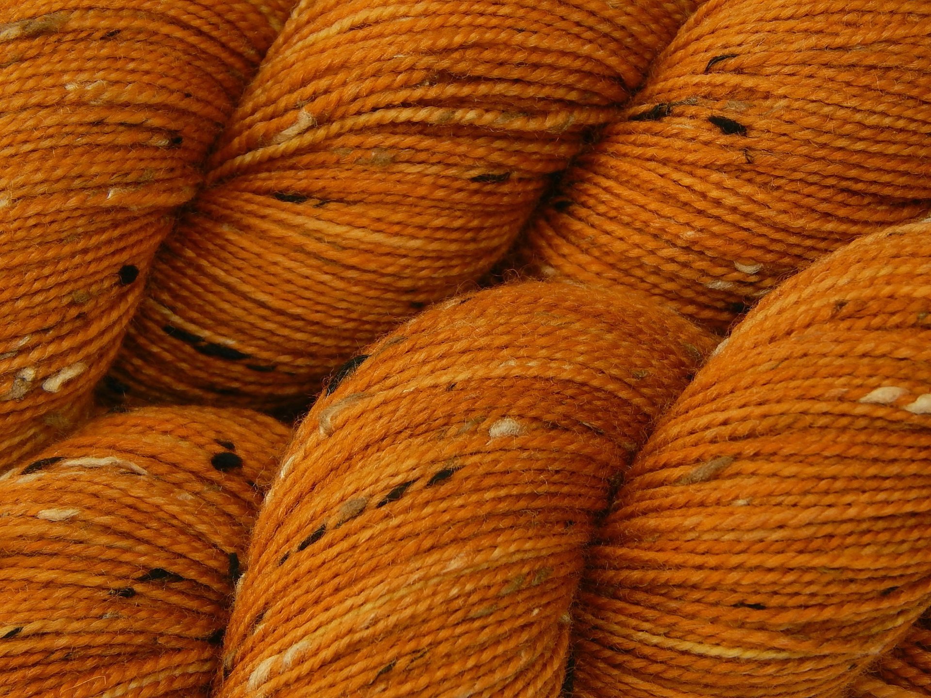 Hand Dyed Yarn, Tweed Fingering Weight Superwash Merino Wool Nylon - Copper - Indie Dyer Knitting Yarn, Burnt Orange Flecks Sock Yarn