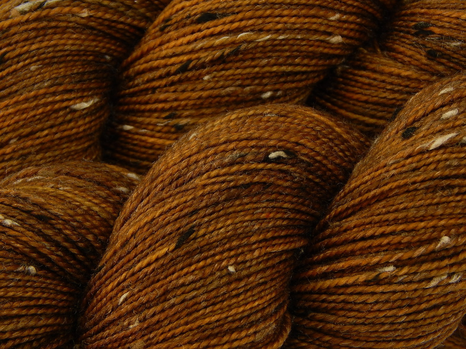 Hand Dyed Yarn, Tweed Fingering Weight Superwash Merino Wool Nylon - Hazelnut - Indie Dyer Knitting Yarn, Warm Brown Sock Yarn