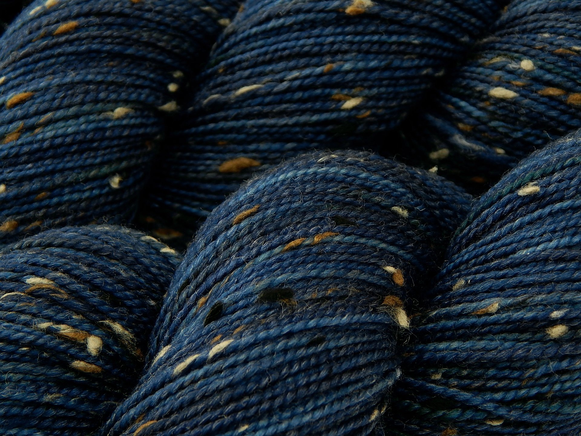 Hand Dyed Yarn, Tweed Fingering Weight Superwash Merino Wool Nylon - Ink Tonal - Indie Dyer Knitting Yarn, Navy Blue Flecks Sock Yarn
