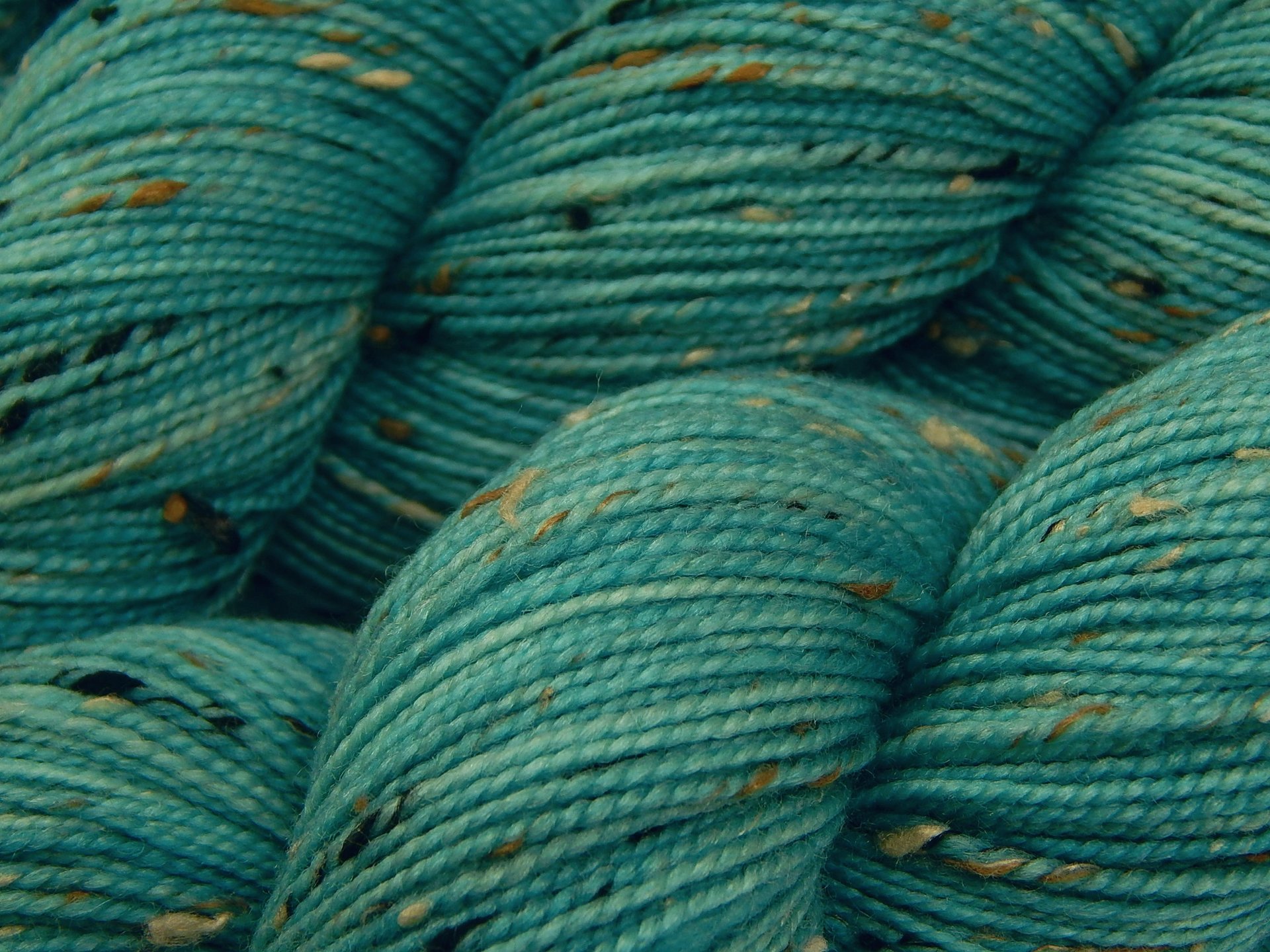 Hand Dyed Yarn, Tweed Sock Fingering Weight Superwash Merino Wool Nylon - Pool - Indie Dyer Aqua Knitting Yarn, Tonal Turquoise Yarn