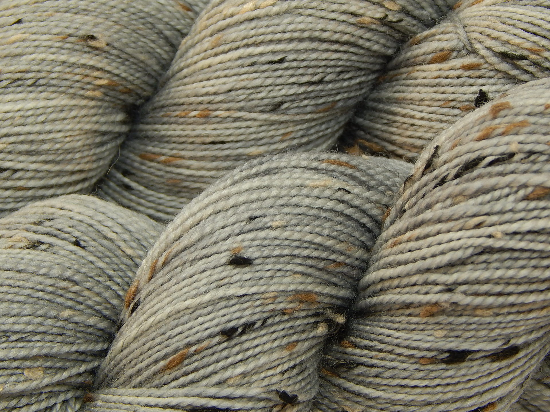 Hand Dyed Yarn, Tweed Fingering Weight Superwash Merino Wool Nylon - Silver Lining - Indie Dyer Knitting Yarn, Light Grey Gray Flecks Sock Yarn