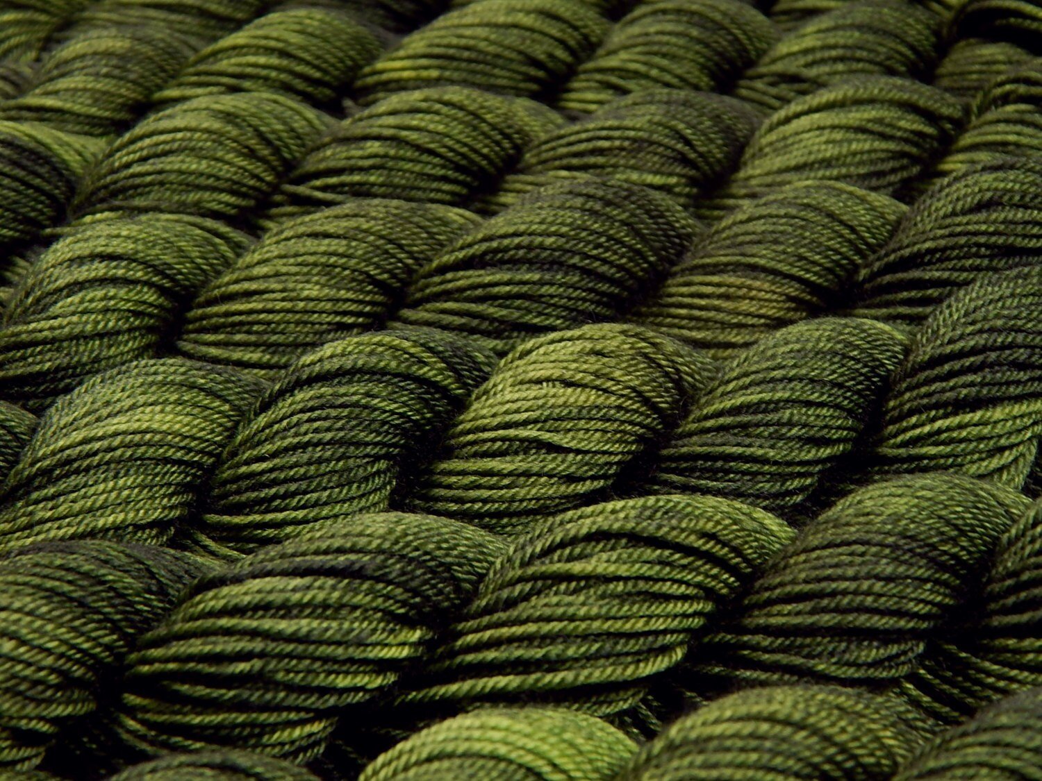 Mini Skeins Hand Dyed Yarn, Sock Weight 4 Ply Superwash 100% Merino Wool - Moss Tonal - Olive Green Fingering Weight Indie Dyer Sock Yarn