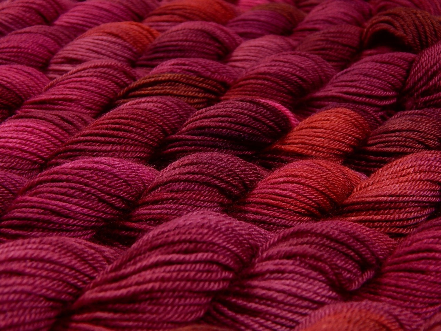 Mini Skeins Hand Dyed Yarn, Sock Weight 4 Ply Superwash Merino Wool - Merlot Multi - Burgundy Red Fingering Knitting Crochet Yarn, DIY Gift