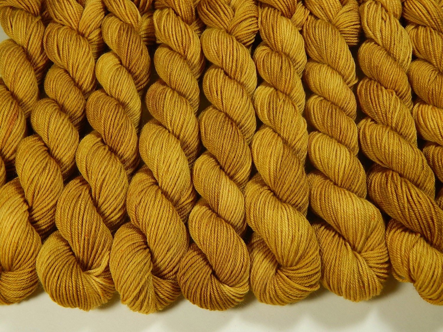 Mini Skeins Hand Dyed Yarn, Sock Weight 4 Ply Superwash Merino Wool - Honey Mustard