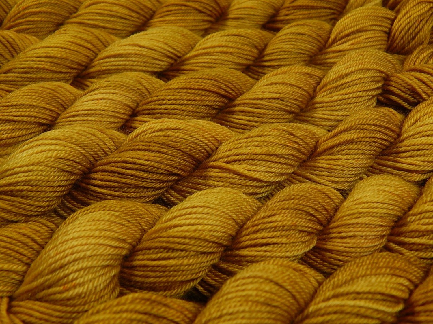 Mini Skeins Hand Dyed Yarn, Sock Weight 4 Ply Superwash Merino Wool - Honey Mustard