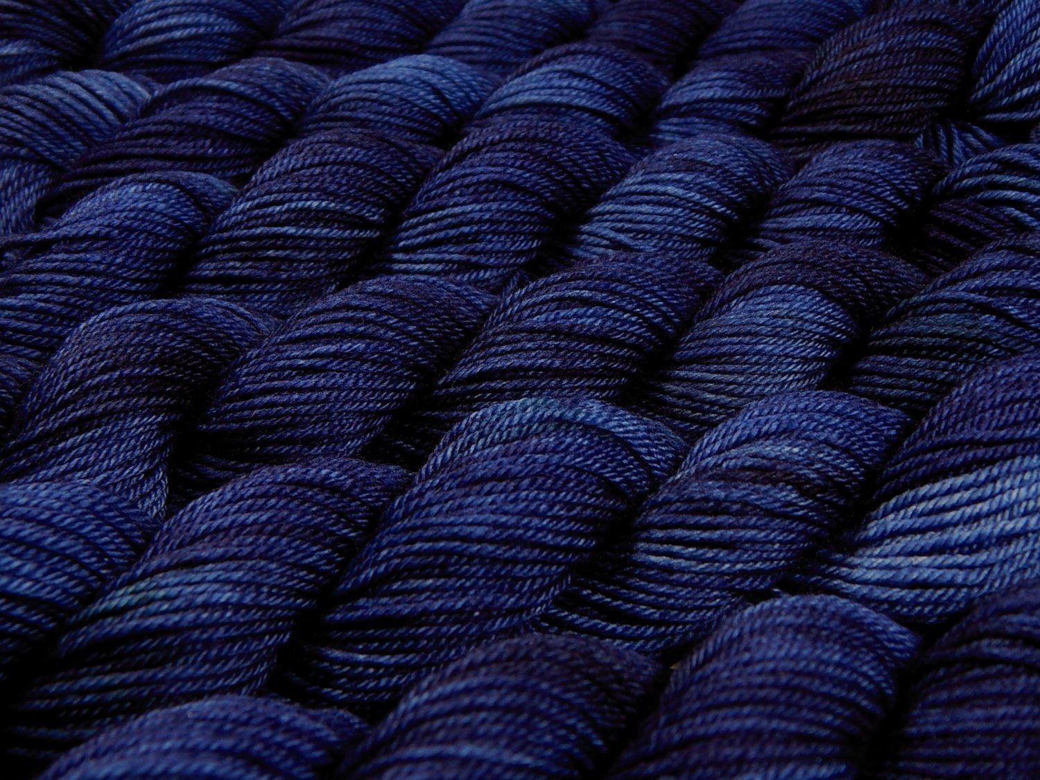 Yarn Mini Skeins, Hand Dyed Yarn, Sock Weight 4 Ply Superwash Merino Wool - Ink Tonal - Navy Blue Fingering Weight Yarn, Indie Dyer Yarns
