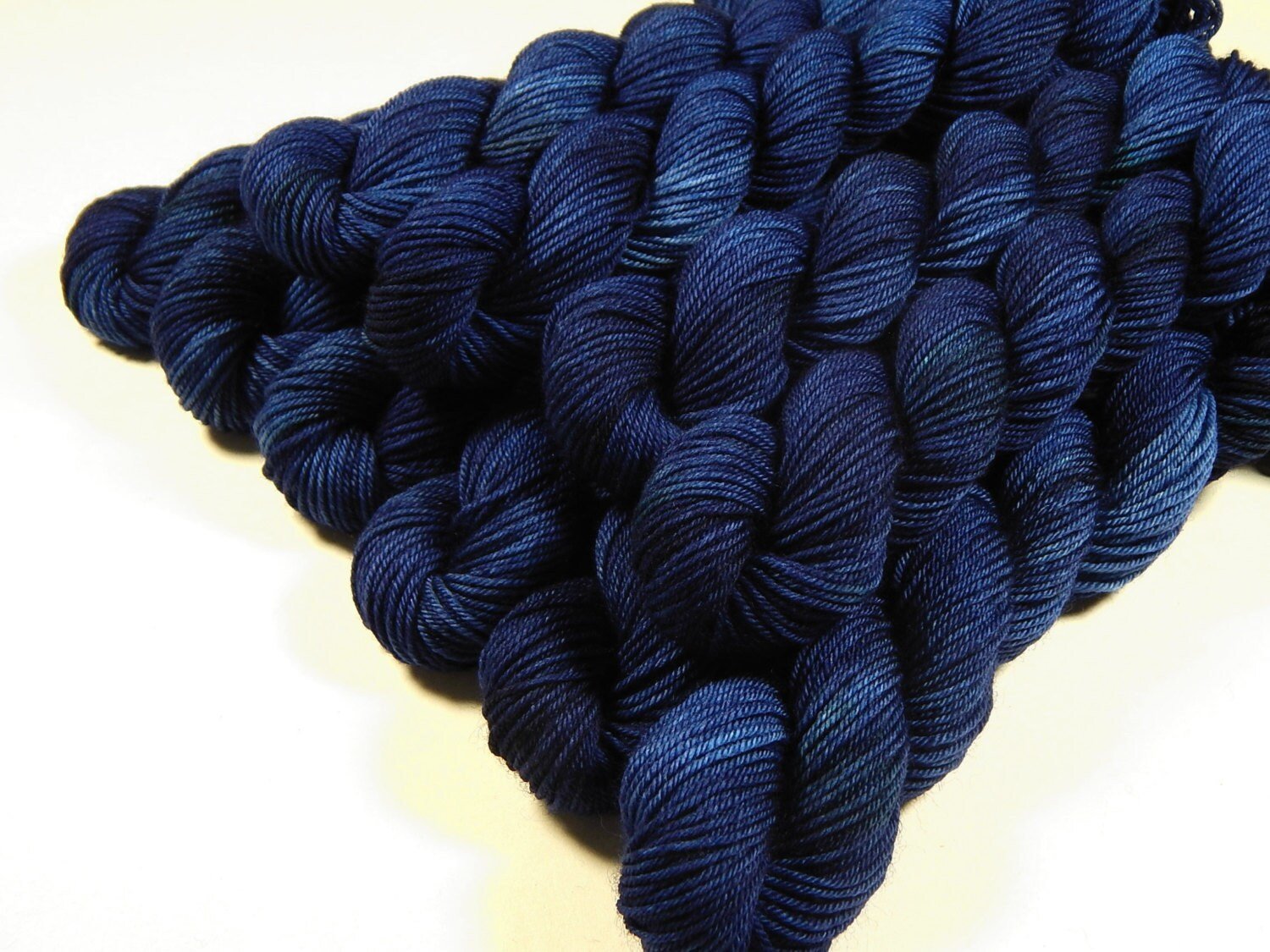 Yarn Mini Skeins, Hand Dyed Yarn, Sock Weight 4 Ply Superwash Merino Wool - Ink Tonal - Navy Blue Fingering Weight Yarn, Indie Dyer Yarns