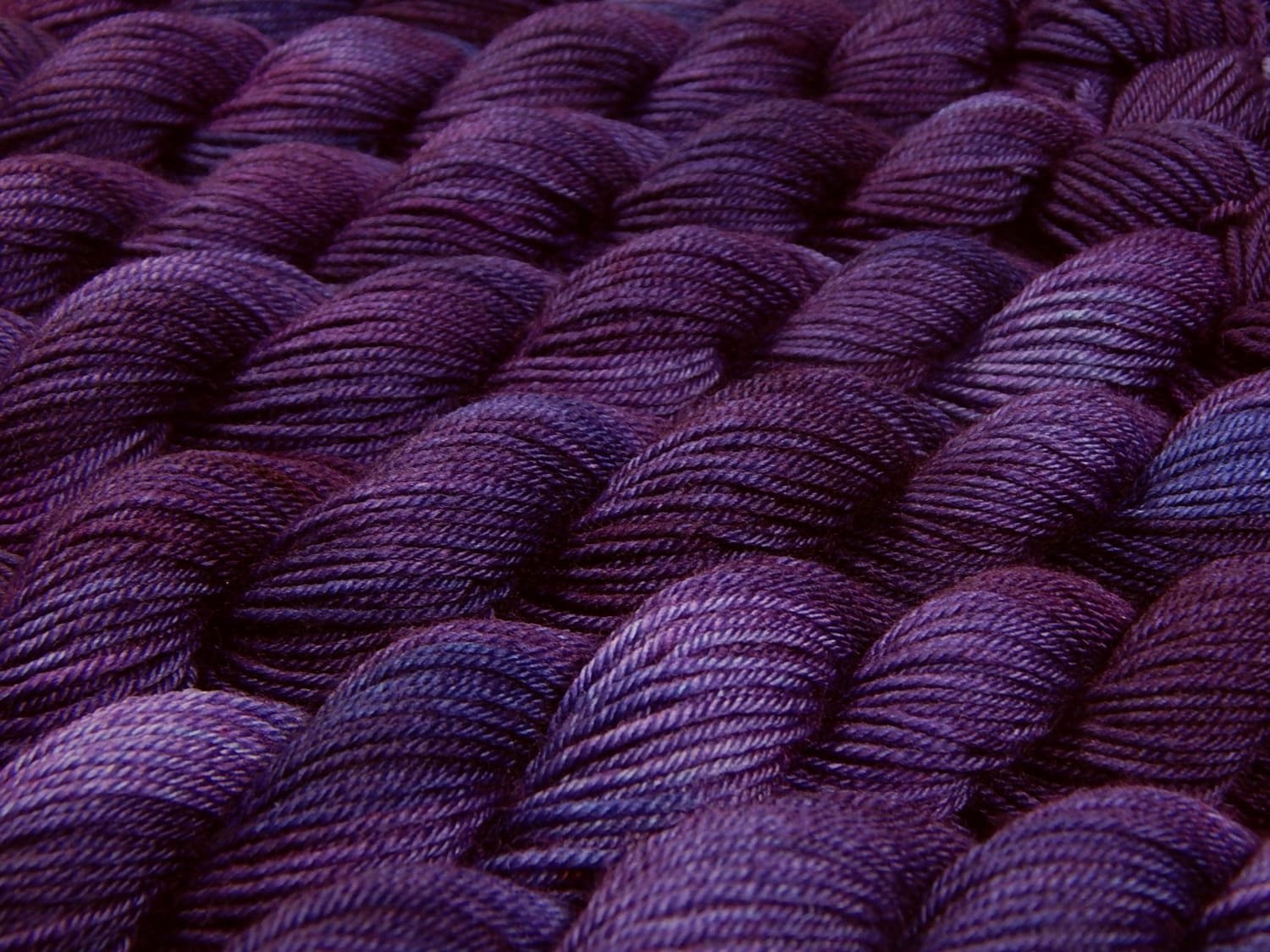 Hand Dyed Sock Yarn Mini Skeins, Fingering Weight 4 Ply Superwash Merino Wool - Blackberry Tonal - Deep Purple Hand Dyed Yarn, Indie Dyer