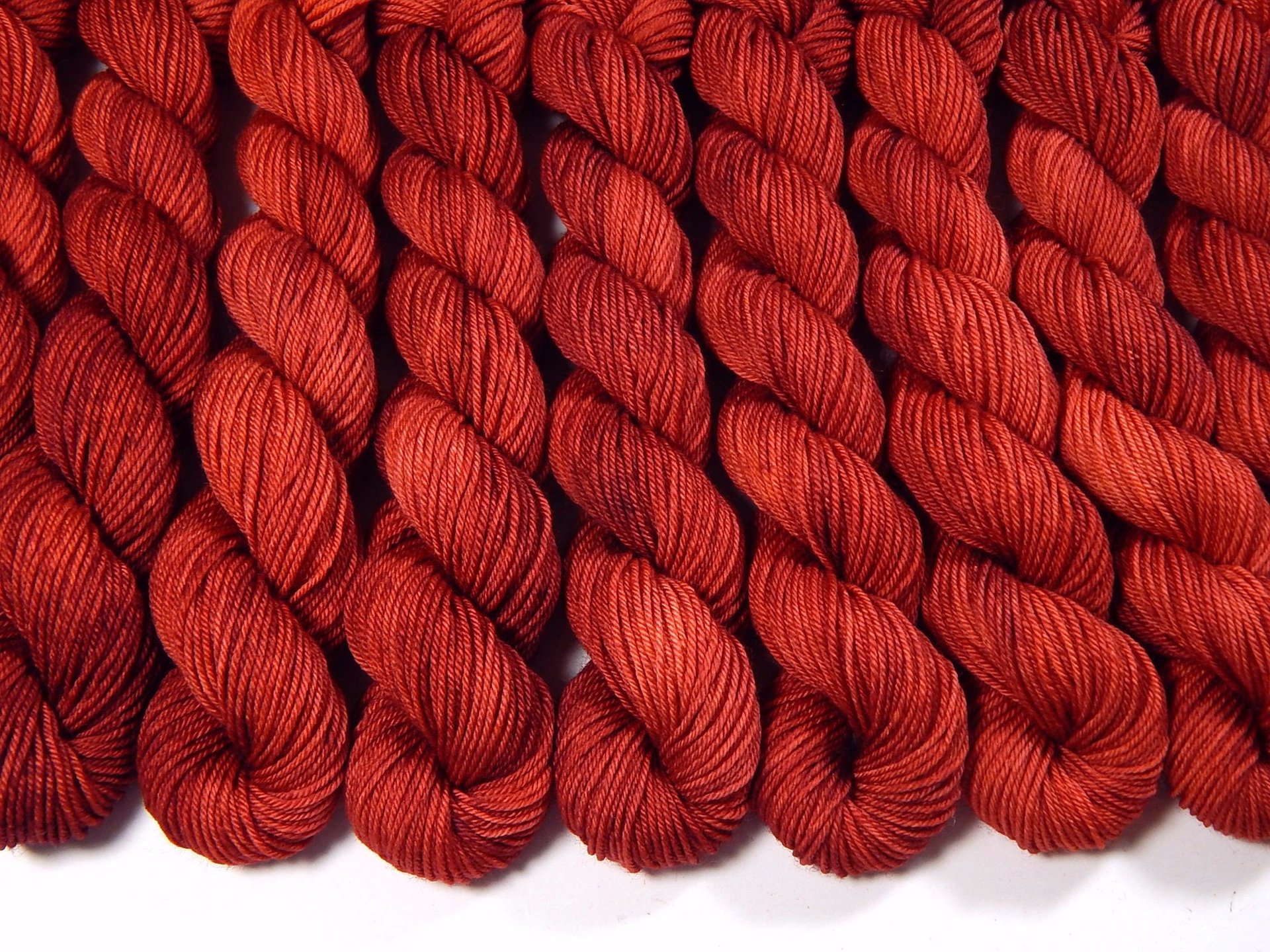 Sock Yarn Mini Skeins, Hand Dyed Yarn Mini, Sock Weight 4 Ply Superwash Merino Wool - Cinnabar - Indie Dyer Red Fingering Knitting Yarn