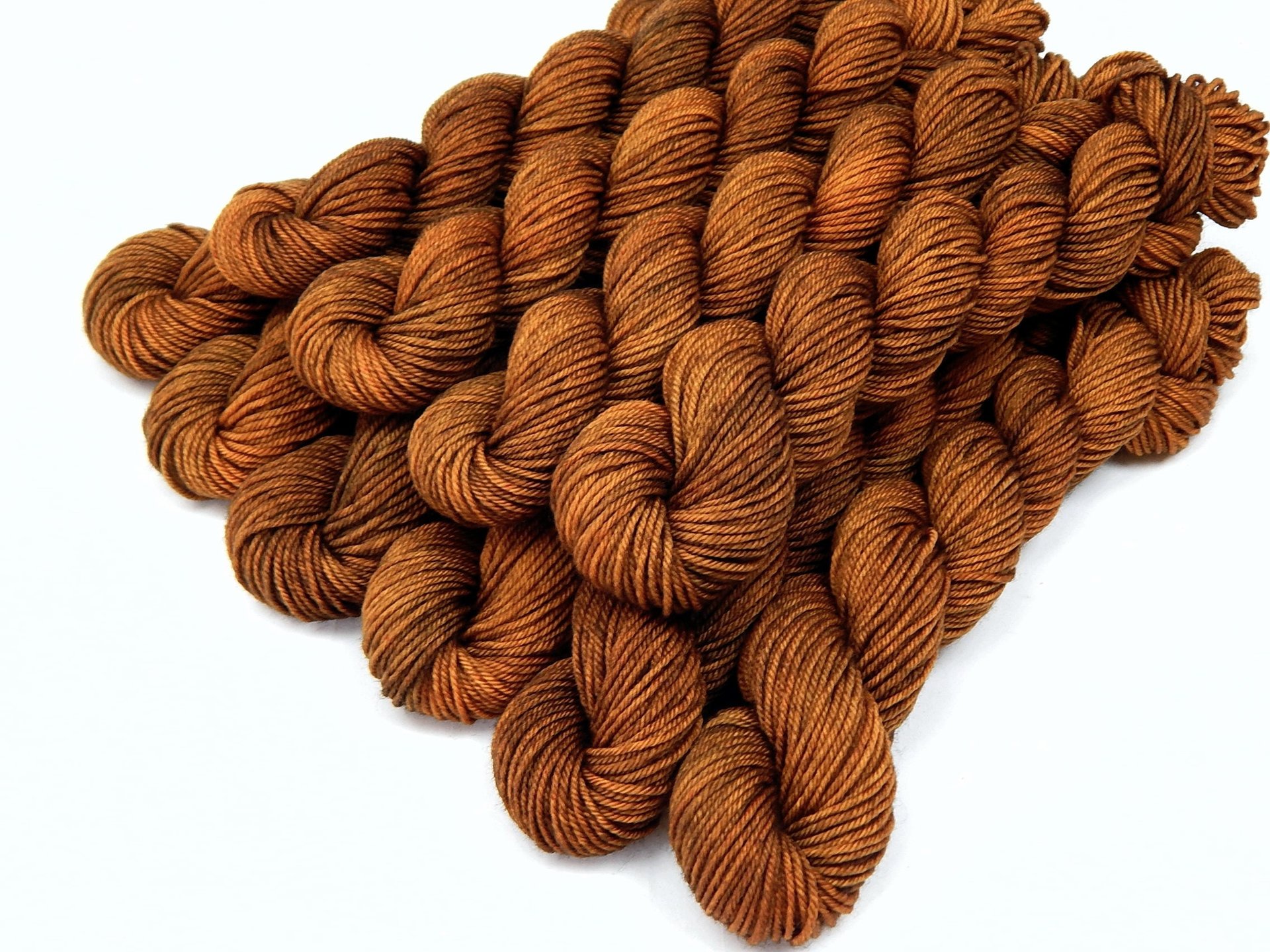 Fingering Weight Mini Skeins, Hand Dyed Yarn, 4 Ply Superwash 100% Merino Wool - Hazelnut - Semi Solid Warm Brown Tonal Indie Sock Yarn