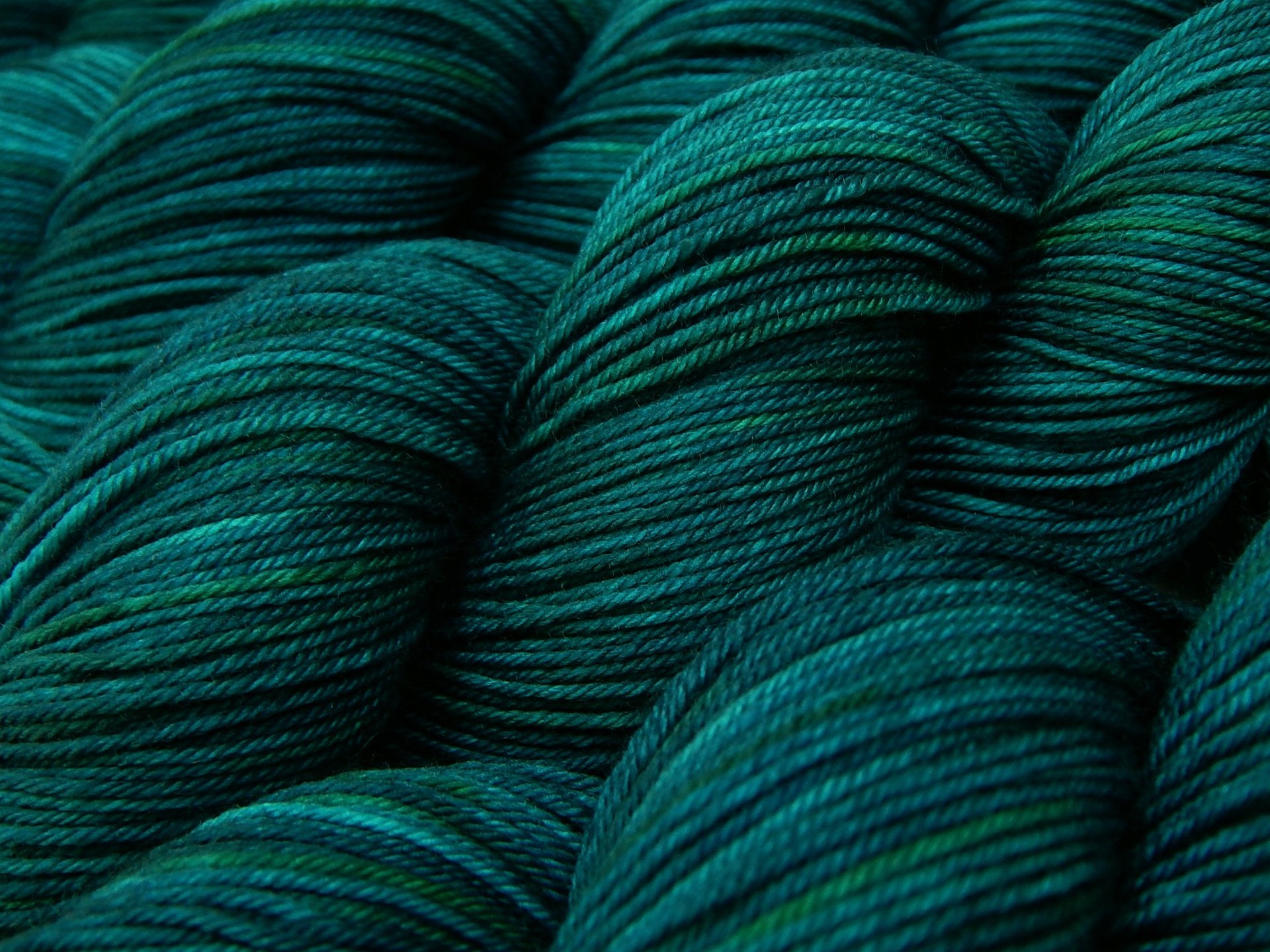 Hand Dyed Yarn, Sock Fingering Weight 4 Ply Superwash Merino Wool - Deep Sea Tonal - Indie Knitting Yarn, Blue Green Teal Handdyed Sock Yarn