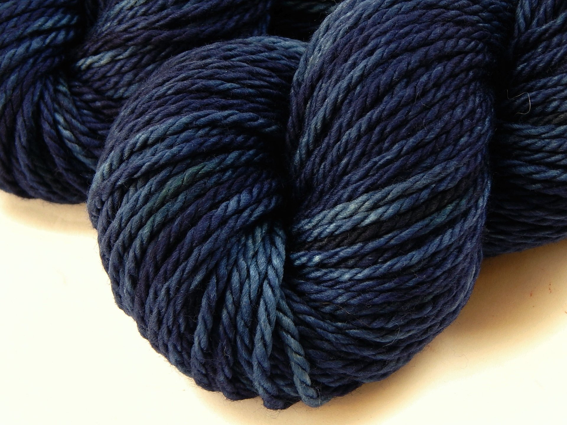 Bulky Hand Dyed Yarn, 100% Superwash Merino Wool - Ink Tonal - Soft Indie Dyer Thick Dark Blue Yarn, Navy Chunky Knitting Yarn