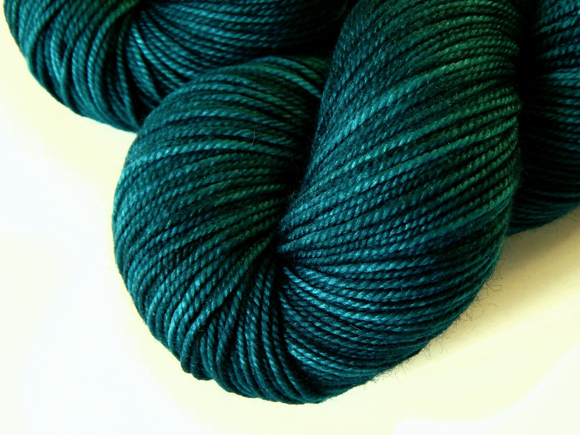 Hand Dyed Yarn, Sport Weight Superwash Merino Wool - Deep Sea Tonal - Indie Dyed Teal Blue Green Knitting Yarn, Semi Solid Heavier Sock Yarn