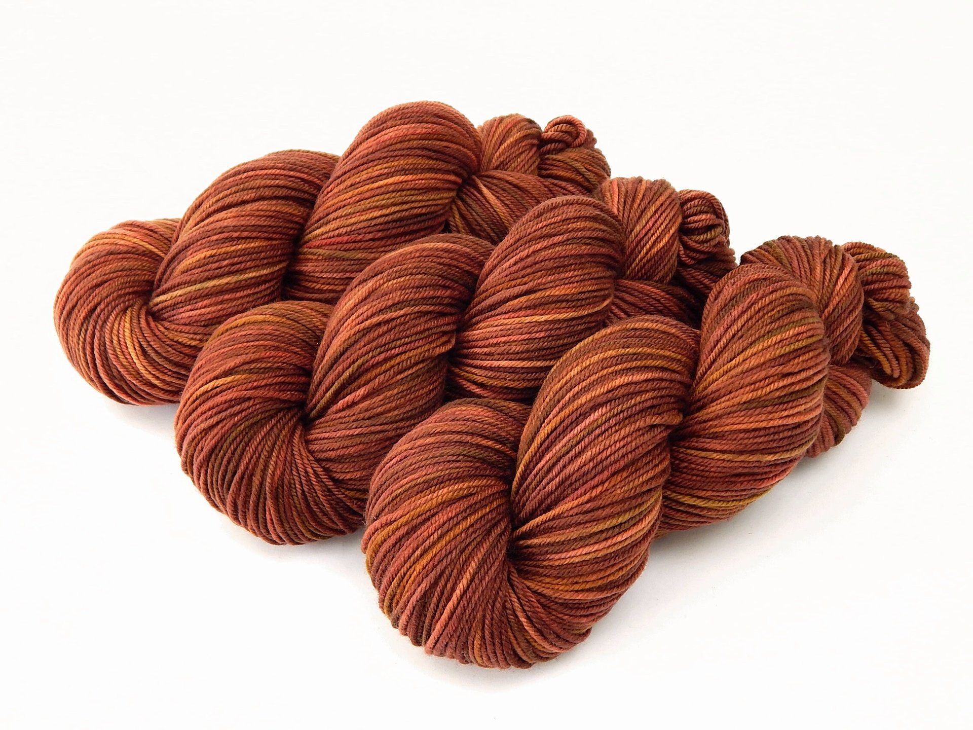 Hand Dyed Yarn, DK Weight Superwash Merino Wool - Spice - Indie Dyed Yarn, Soft Burnt Orange Wool Yarn, Rust Knitting Yarn, Autumn Colors
